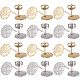 SUNNYCLUE 1 Box 80Pcs 20 Pairs Flat Round Earring Posts Stainless Steel Earring Post with Loop Silver Gold Earring Studs Blank Stud Earring for Jewelry Making Accessories DIY Dangle Earrings 1.4mm STAS-SC0005-32-1