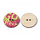 2-Hole Spray Painted Wooden Buttons X-BUTT-T006-005-2