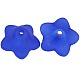Dyed Chunky Blue Transparent Frosted Flower Acrylic Beads X-PL560-10-1