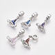 Platinum Plated Alloy European Dangle Charms MPDL-S067-51-1