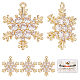 Beebeecraft 10Pcs 18K Gold Plated Snowflake Charms Cubic Zirconia Winter Christmas Charm Pendants for Crafting Bracelet Necklace Jewelry Making KK-BBC0002-56-1
