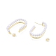 ABS Plastic Imitation Pearl Oval Stud Earrings EJEW-P205-03G-6