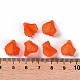 つや消しアクリルビーズキャップ  花  レッドオレンジ  12x12x9mm  穴：1.2mm  約1700個/500g MACR-S371-10A-726-5