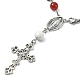Braccialetto con perline rosario di howlite naturale e pietre miste BJEW-TA00329-01-2