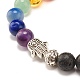 Natural Lava Rock Round Beads Stretch Bracelet BJEW-JB07460-5