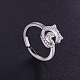 Shegrace ajustable 925 anillos de puño de gatito de plata de ley JR239A-2