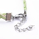 Bracelets unisexes en cordon de coton ciré BJEW-JB05140-03-3