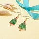 Christmas Tree Dangle Earrings for Women EJEW-MZ00099-2