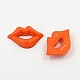 アクリル唇形のカボション  バレンタインデーのために  レッドオレンジ  18x13x3.5mm X-BUTT-E024-A-05-2