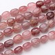 Granos naturales de abalorios de cuarzo rosa G-D828-C04-1