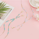 Anattasoul 2 pièces 2 couleurs colliers lariat en perles de verre sertis avec chaîne en alliage coreana NJEW-AN0001-05-7