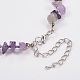 Natural Amethyst and Glass Seed Beads Tiered Necklaces NJEW-K100-05F-4
