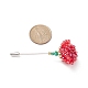 Glass Braided Bead Flower Lapel Pin JEWB-TA00003-3