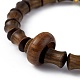 Rosewood Column Beaded Stretch Bracelet for Women BJEW-H566-11B-3