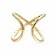 Real 18K Gold Plated Brass Criss Cross Cuff Ring RJEW-S045-130-NF-5