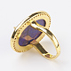Natural Lapis Lazuli Adjustable Finger Ring RJEW-E149-01C-2