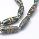 Brins de perles dzi double tigre en agate naturelle de style tibétain TDZI-K001-A-01N-3