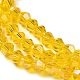 Transparentes perles de verre de galvanoplastie brins GLAA-F029-4mm-A22-3