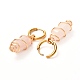 Copper Wire Wrapped Natural Rose Quartz Dangle Earrings for Women EJEW-JE04628-01-3