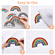 HOBBIESAY 6Pcs 3 Styles Rainbow Theme Computerized Cloth Patches Exquisite Embroidery Detailed Sewing Iron on Crafts Appliques Decorations Costume Accessories for Garment DIY Accessories DIY-HY0001-47-4