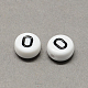 White and Black Acrylic Horizontal Hole Letter Beads SACR-Q101-01O-2