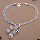 Brass Ball Charm Bracelets For Women BJEW-BB12609-1