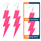 ANATTASOUL 6 Pairs 6 Colors Acrylic Lightning Dangle Earrings EJEW-AN0001-58-3