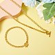 Brass Curb Chain Bracelet & Curb Chain Necklace Sets SJEW-SZ0001-011B-4
