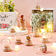 Benecreat 10 confezione da 15 ml vasetti decorativi in vetro mini fiale a cupola in vetro bottiglie con messaggi bottiglie dei desideri con base in bambù per bomboniere DJEW-WH0034-77A-5