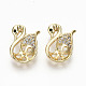 Brass Micro Pave Clear Cubic Zirconia Peg Bails Charms KK-R117-010-NF-1
