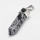 Natural Bullet Snowflake Obsidian Pointed Pendants G-E308-C10-1