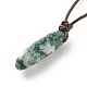 Natural Indian Nugget Pendant Necklace with Cowhide Leather Cord NJEW-JN03882-03-5