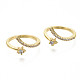 Brass Micro Pave Clear Cubic Zirconia Cuff Rings RJEW-S044-130-NF-2