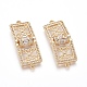 Brass Micro Pave Cubic Zirconia Links connectors ZIRC-I032-21G-A-1