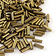 チューブめっきガラスバングルビーズ  メタリックカラー  銅メッキ  4~4.5x2mm  穴：1mm  約1556個/50g X-SEED-R011-701-1