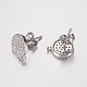 Brass Micro Pave Cubic Zirconia Stud Earring Findings ZIRC-G122-56P-RS-1