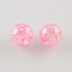 Bubblegum AB Color Transparent Crackle Acrylic Round Beads CACR-R011-12mm-01-1