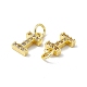 Real 18K Gold Plated Brass Micro Pave Clear Cubic Zirconia Charms KK-E068-VB452-I-3