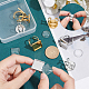 UNICRAFTALE 8 Sets 2 Colors Square Round Open Cuff Ring Bezel Tray US Size 7~8 201 Stainless Steel Blank Cabochon Ring Bases with Glass Cabochons Domes Set for Ring Making DIY-UN0003-98B-4