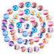 SUNNYCLUE 50Pcs 10 Style Starry Sky Printed Glass Cabochons 25mm Diameter Half Round Flat Back Glass Dome Cabochons for Photo Cameo Pendant Craft Jewelry Making GGLA-SC0001-02-1