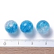 Two Tone Transparent Crackle Acrylic Beads CACR-R009-10mm-07-4