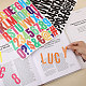 Globleland 14 foglio 14 colori etichette adesive decorative con lettere impermeabili in vinile DIY-GL0004-61-5