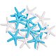 Pandahall elite 16 piezas blanco y azul estrella de mar resina flatback cabochons lápiz dedo estrella de mar adornos decorativos para la fiesta de bodas de navidad PH-CRES-G015-05-1