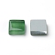 モザイクガラスタイル  染色正方形片  家の装飾やdiyの工芸品  グリーン  9.5x9.5x4~4.5mm  約300個/袋 GLAA-D091-01-3