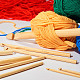 ベネクリート竹かぎ針編みフック  黄麻布製梱包袋ポーチ  ミックスカラー  15~19.5cm TOOL-BC0005-01-3