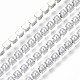 Catene di ottone artiglio, con perle di plastica imitazione perla in abs, con la bobina, argento, ss6.5, 2~2.1mm, circa 10iarde / rotolo (9.14m / rotolo)