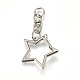 Zinc Alloy Keychain Clasp Findings PALLOY-WH0041-02P-1