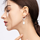 Fibloom 2 Paar 2-farbige Ohrhänger aus Kunststoffimitationsperlen mit Hebelverschluss EJEW-FI0001-03-6