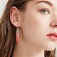 Boucles d'oreilles pendantes à double pointe en verre de quartz cerise EJEW-PH01406-01-6