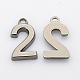 Rack Plated Zinc Alloy Number Charms PALLOY-A062-B-NR-2